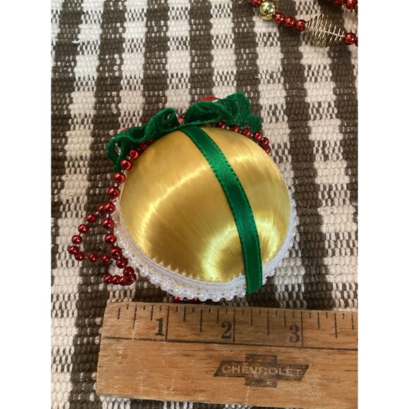Satin & Lace Handmade Ball Christmas Tree Ornaments & Felt Diamond Shaped Decor - Picture 9 of 14